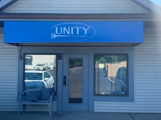 Awning and storefront signage for a salon