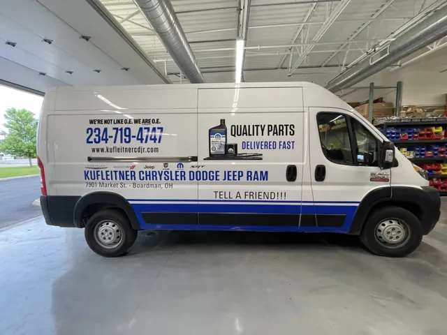 Commercial van wrap for an auto parts dealer