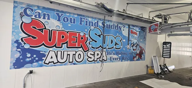 Full wall graphic for an auto spa