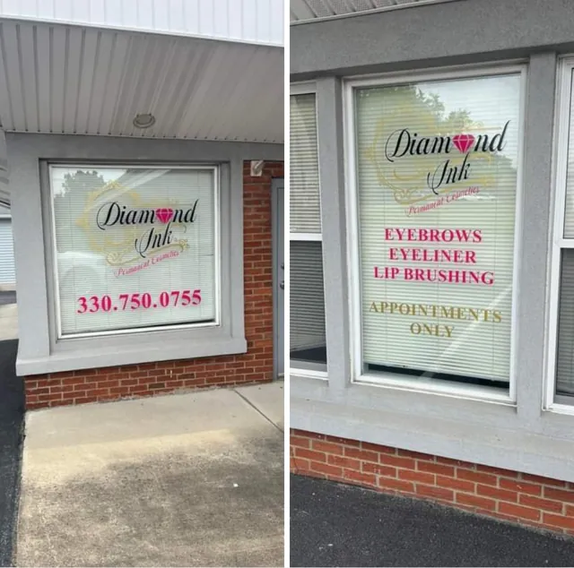 Window decals for a salon