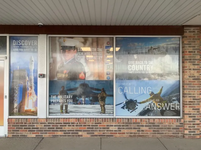 Window graphics for a storefront