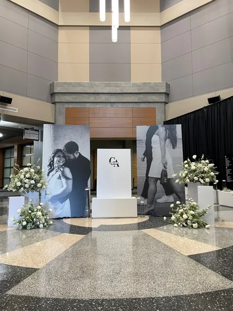 4x8 photo boards at a wedding