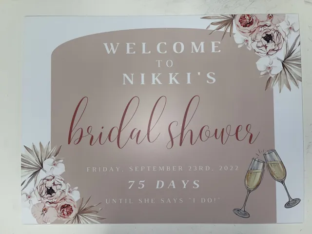 Bridal shower welcome sign