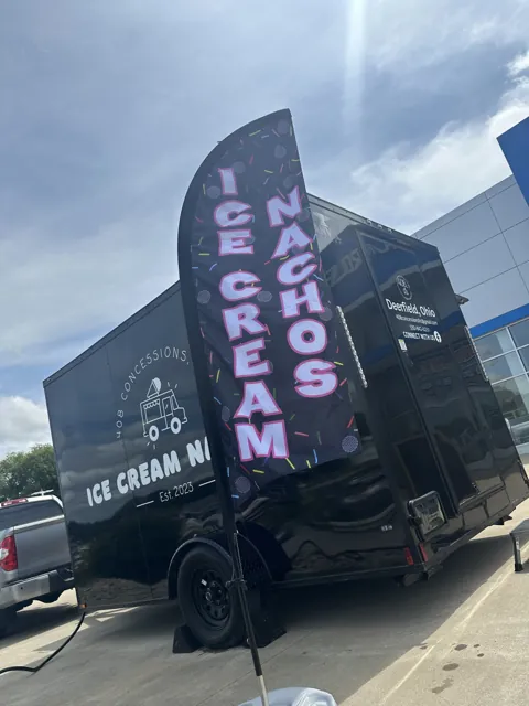 Feather flag and trailer graphics