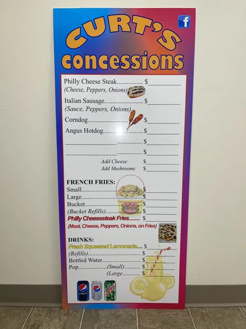Concession menu board
