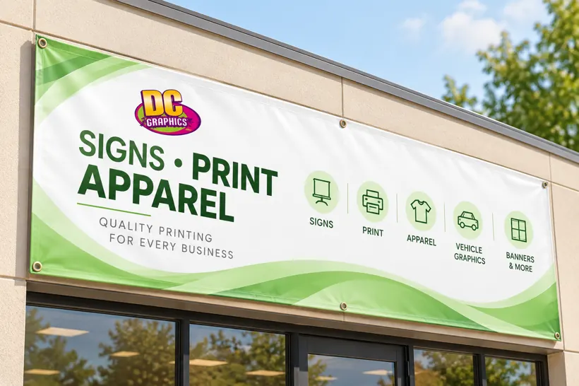 Business banner sign by DC Graphics