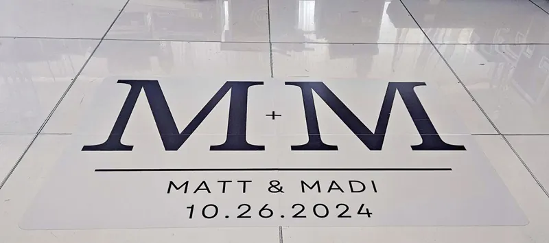 Dance floor monogram decal