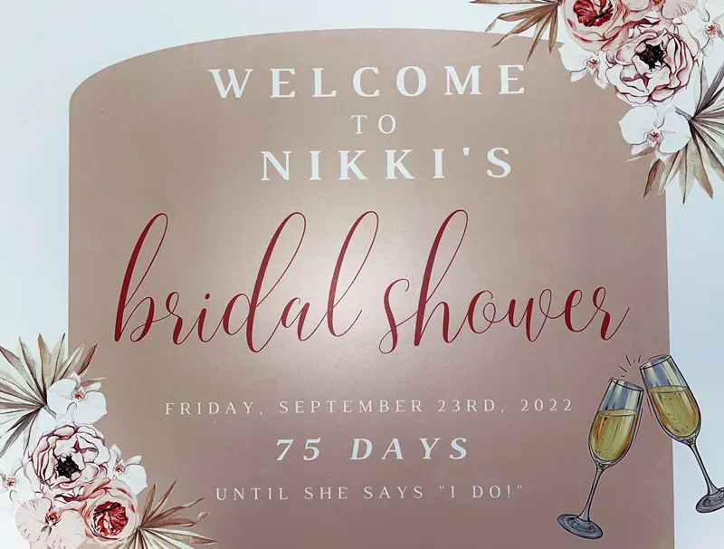 Bridal shower welcome sign